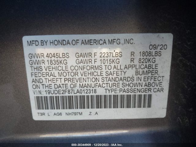19UDE2F87LA012318 Acura Ilx Premium   A-spec Packages/technology   A-spec Packages