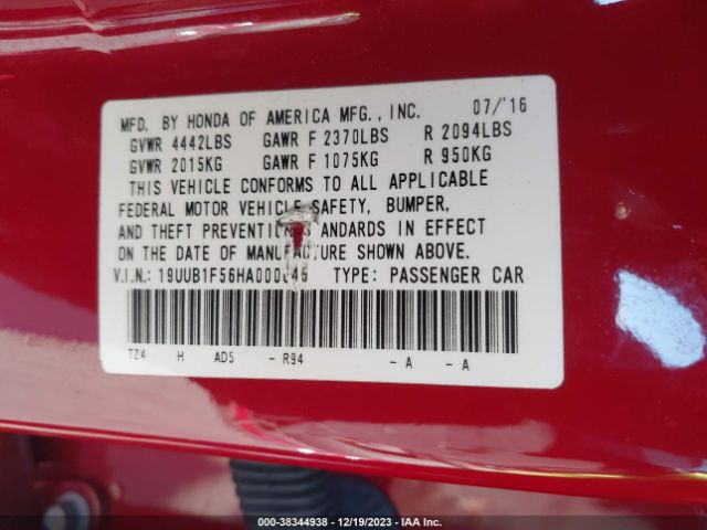 19UUB1F56HA000645 Acura Tlx Technology Package