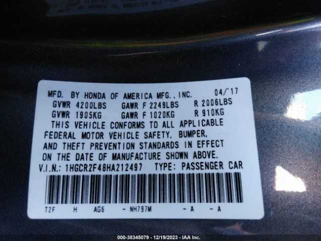 1HGCR2F48HA212497 Honda ACCORD LX
