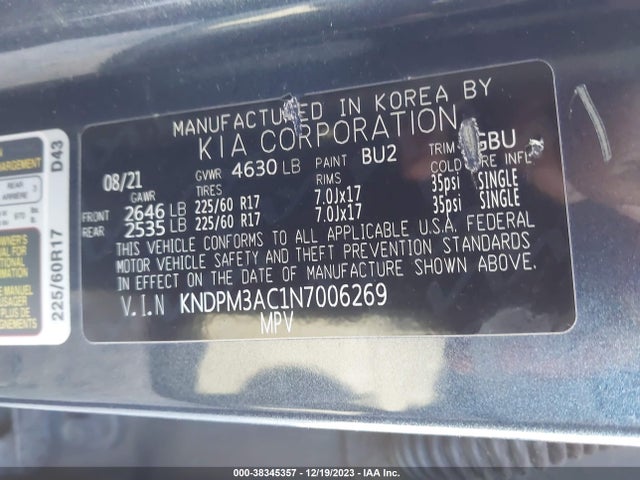 KIA Sportage Lx 2022 KNDPM3AC1N7006269 Image 9