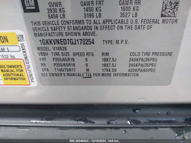 1GKKVNED7GJ170254 GMC Acadia Sle-1