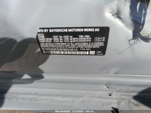 2023 BMW X3 5UX53DP03P9R53610 Photo 8