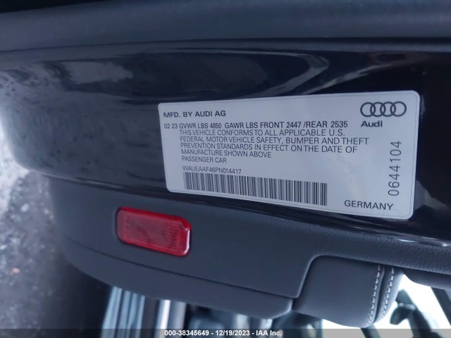 WAUEAAF46PN014417 Audi A4 Premium Plus 45 Tfsi S Line Quattro S Tronic