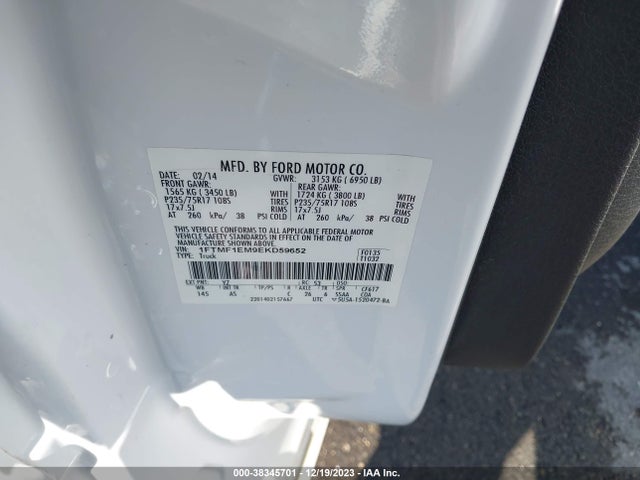 Ford F-150 Xl 2014 1FTMF1EM9EKD59652 Image 9