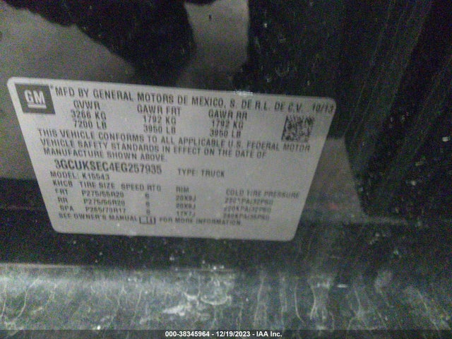 Chevrolet Silverado 1500 2lz 2014 3GCUKSEC4EG257935 Image 9