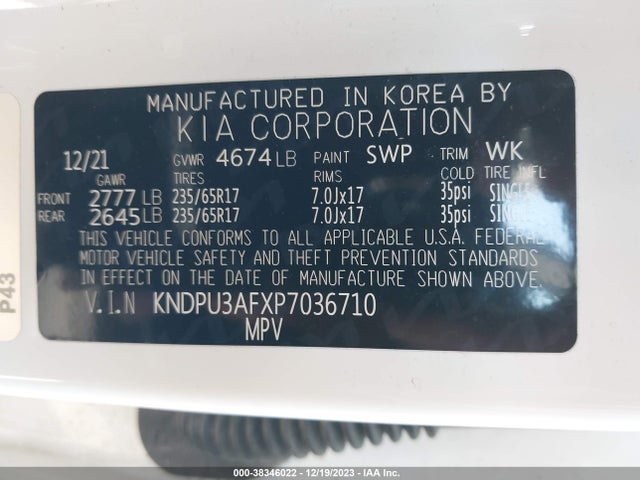 2023 KIA SPORTAGE LX VIN: KNDPU3AFXP7036710