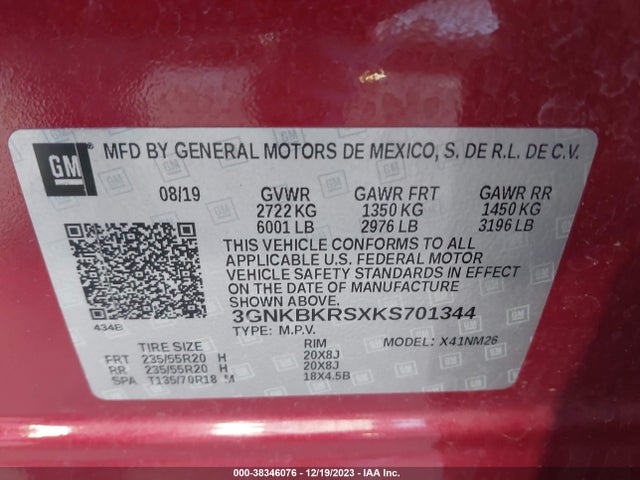 Chevrolet Blazer Premier 2019 3GNKBKRSXKS701344 Image 9