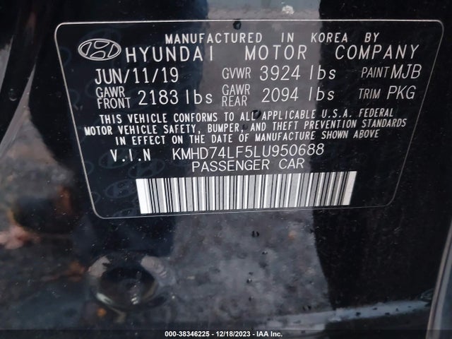 Hyundai ELANTRA SE 2020 KMHD74LF5LU950688 Image 9