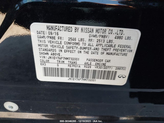 JN1EV7AP7HM732001 Infiniti Q50 3.0t Premium