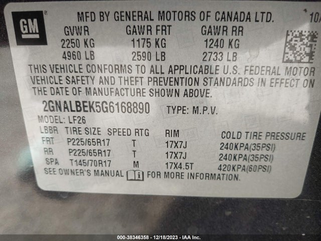 Chevrolet EQUINOX LS 2016 2GNALBEK5G6168890 Image 9