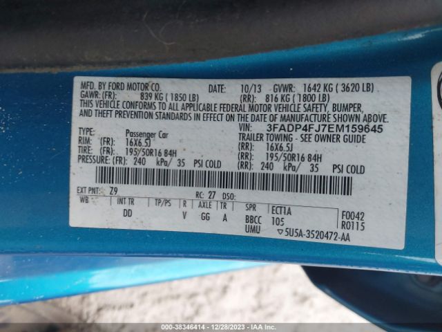 3FADP4FJ7EM159645 Ford Fiesta Titanium