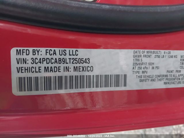 3C4PDCAB9LT250543 Dodge Journey Se Value