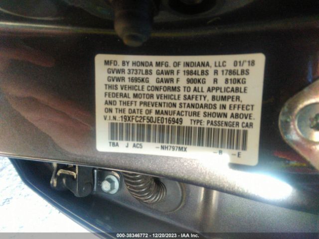19XFC2F50JE016949 Honda Civic Lx