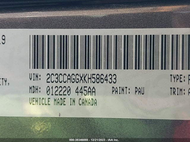 2C3CCAGGXKH586433 Chrysler 300 300s Awd
