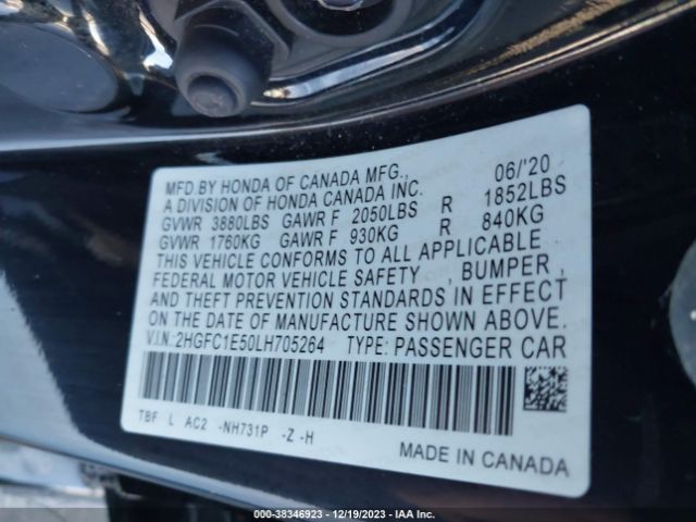 2HGFC1E50LH705264 Honda CIVIC SI SEDAN