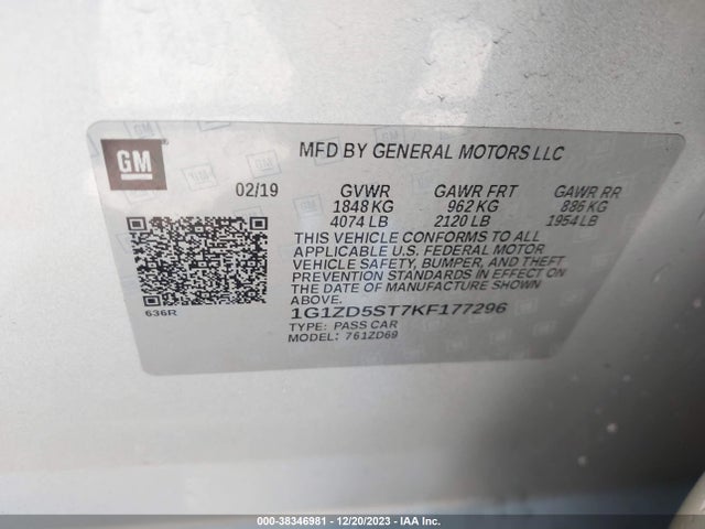 Chevrolet MALIBU LT 2019 1G1ZD5ST7KF177296 Image 9