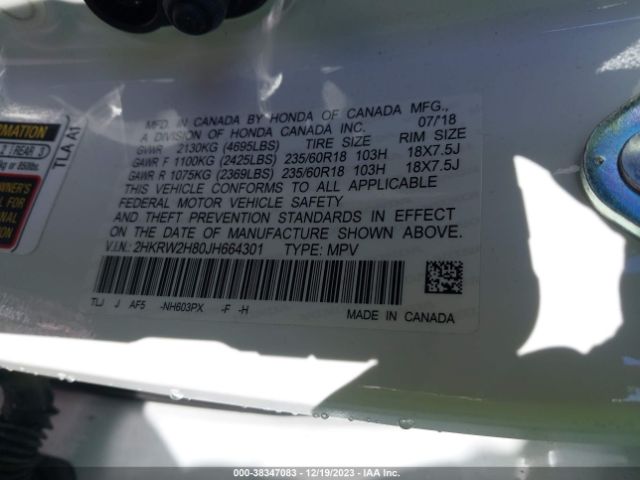 2HKRW2H80JH664301 Honda Cr-v Ex-l/ex-l Navi