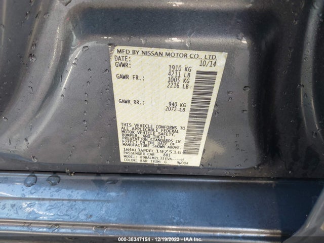 Aukcja sprzedaży 2015 Nissan Altima 2.5 Sv, vin: 1N4AL3AP0FC197516, numer aukcji: 38347154