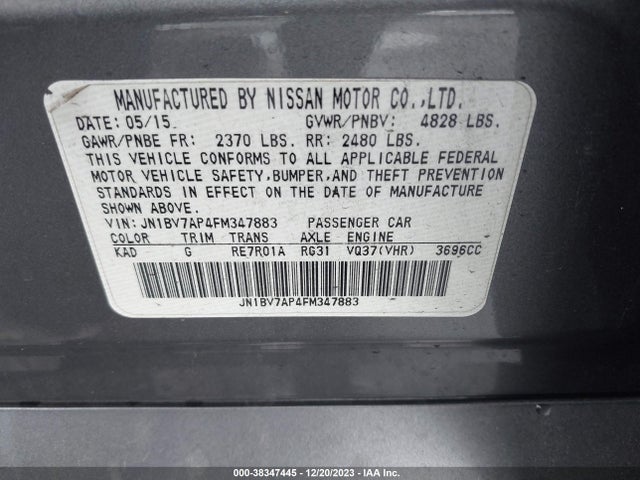 JN1BV7AP4FM347883 Infiniti Q50 Premium
