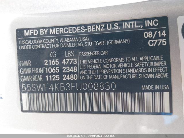 55SWF4KB3FU008830 Mercedes-Benz C 300 4matic/luxury 4matic/sport 4matic