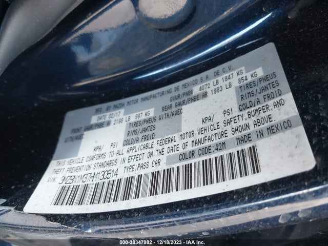 3MZBN1M37HM130514 Mazda Mazda3 Grand Touring