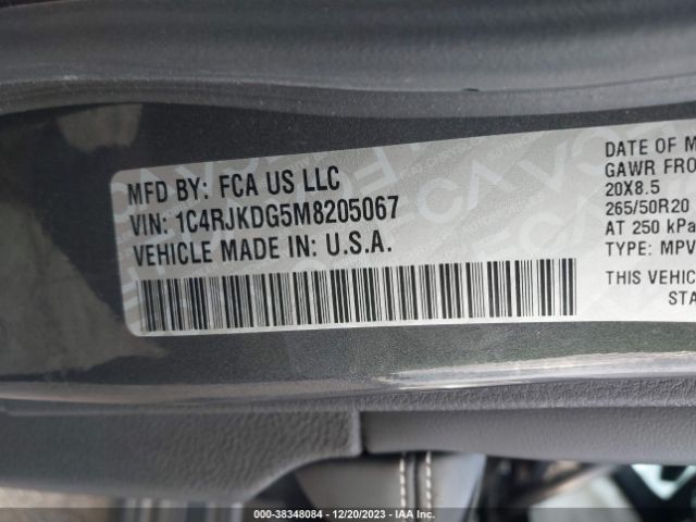 2021 JEEP GRAND CHEROKEE L 1C4RJKDG5M8205067 Photo 8