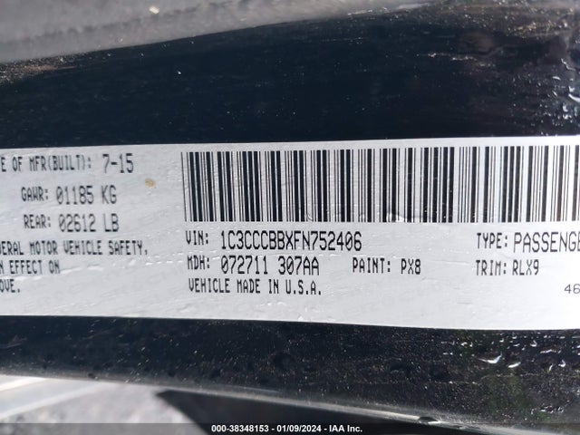 1C3CCCBBXFN752406 Chrysler 200 S