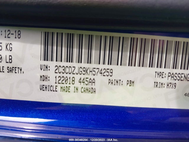 Dodge Challenger Gt 2019 2C3CDZJG9KH574259 Image 9
