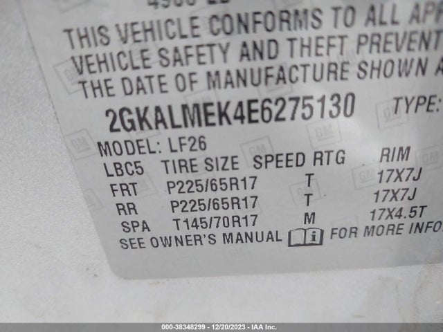 GMC Terrain Sle-1 2014 2GKALMEK4E6275130 Image 9