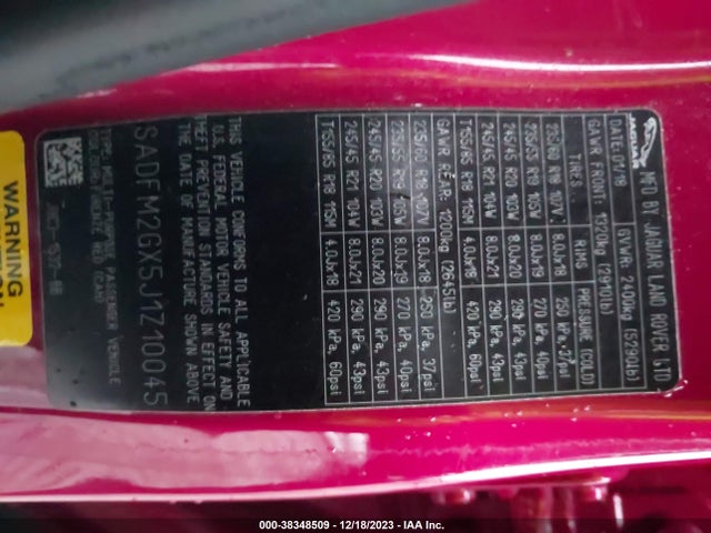 2018 JAGUAR E-PACE SADFM2GX5J1Z10045 Photo 8