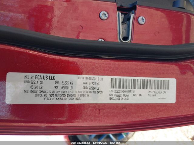 2C3CDXHGXKH508118 Dodge Charger Gt Rwd