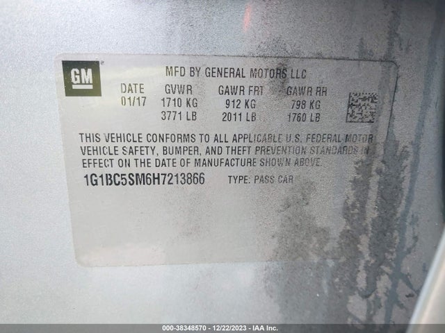 Chevrolet Cruze Ls Auto 2017 1G1BC5SM6H7213866 Image 9