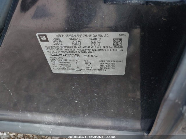Chevrolet EQUINOX LS 2016 2GNALBEKXG6151194 Image 9