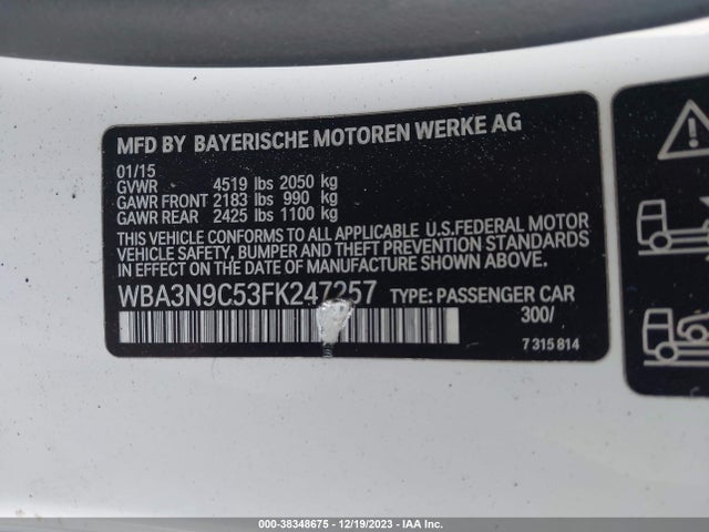 BMW 428i Xdrive 2015 WBA3N9C53FK247257 Image 9