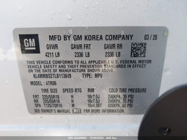 2020 BUICK ENCORE GX KL4MMBS27LB113849 Photo 8