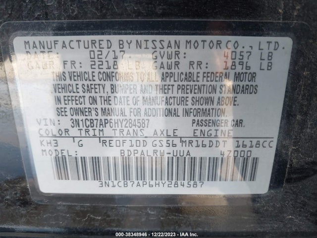 Nissan Sentra Sr Turbo 2017 3N1CB7AP6HY284587 Image 9