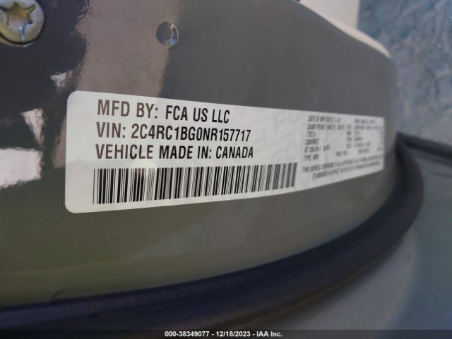 2C4RC1BG0NR157717 Chrysler Pacifica Touring L