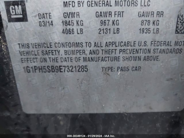 1G1PH5SB9E7321285 Chevrolet Cruze Eco Auto