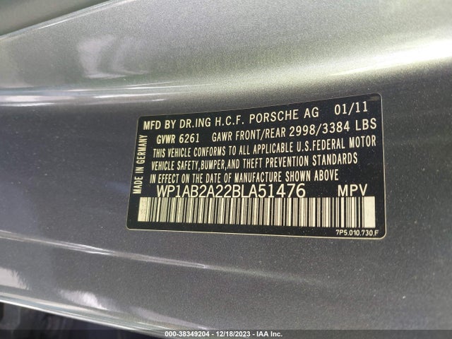 2011 PORSCHE CAYENNE WP1AB2A22BLA51476 Photo 8