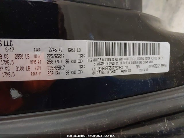 Dodge Grand Caravan Gt 2017 2C4RDGEG5HR792383 Image 9