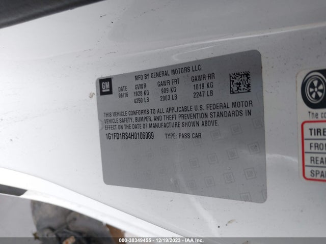 Chevrolet Camaro 2lt 2017 1G1FD1RS4H0106089 Image 9
