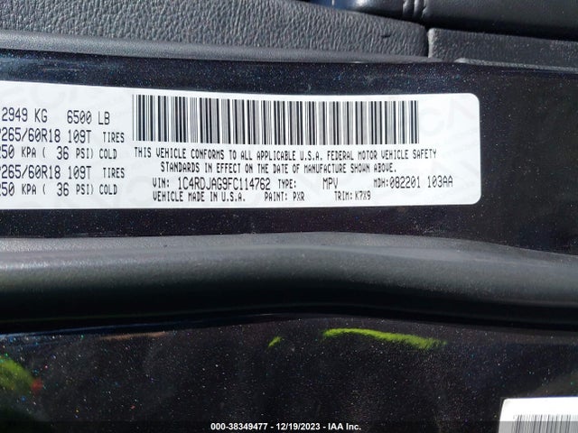 Dodge Durango Sxt 2015 1C4RDJAG9FC114762 Image 9