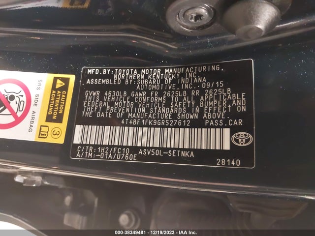 Toyota 2ar-fe 2016 4T4BF1FK9GR527612 Image 26