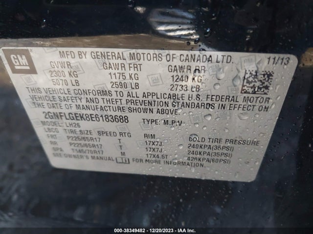 Chevrolet Equinox 2lt 2014 2GNFLGEK8E6183688 Image 9