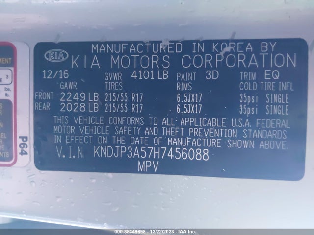 KIA gdi 2017 KNDJP3A57H7456088 Image 21
