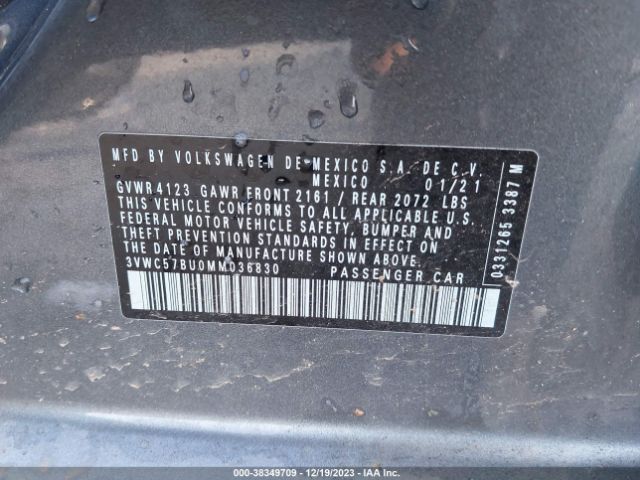 3VWC57BU0MM036830 Volkswagen Jetta 1.4t R-line/1.4t S/1.4t Se