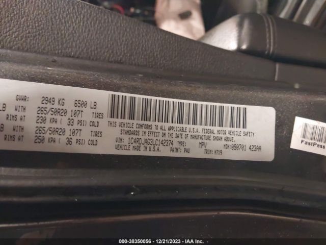 1C4RDJAG3LC142374 Dodge Durango Sxt Plus Awd
