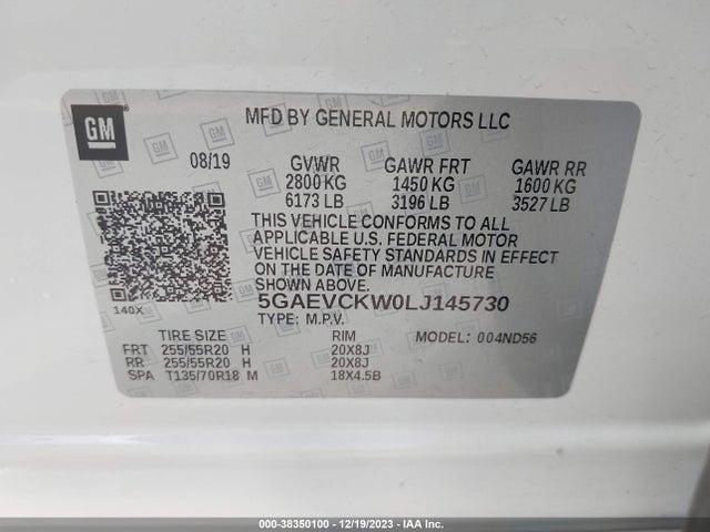 Buick Enclave Awd Avenir 2020 5GAEVCKW0LJ145730 Image 9
