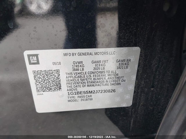 Chevrolet Cruze Lt Auto 2018 1G1BE5SM2J7230826 Image 9