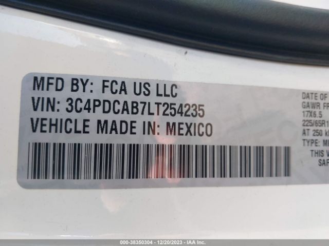 3C4PDCAB7LT254235 Dodge Journey Se Value